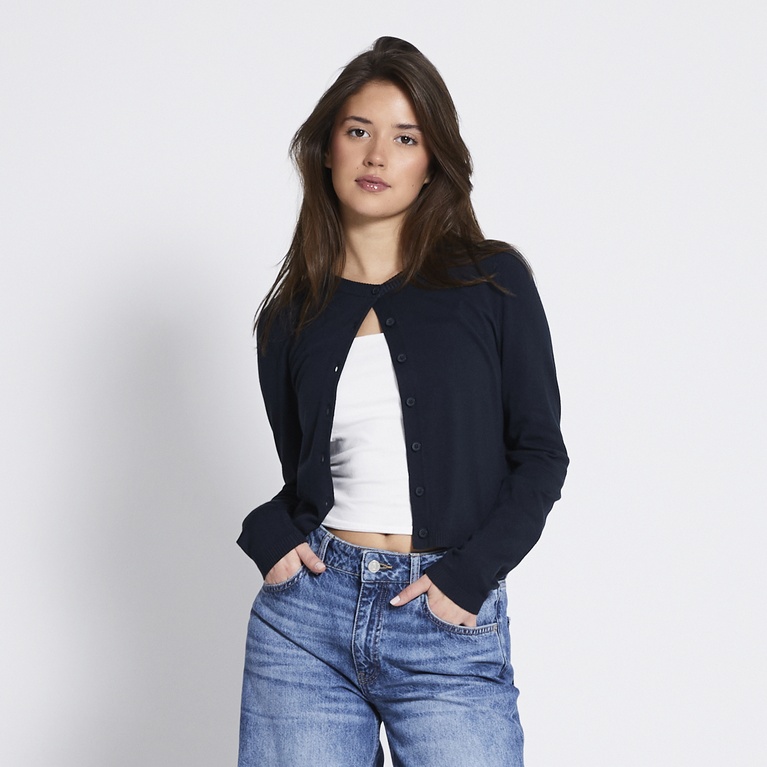 Fine-knit cardigan "Stine" Dark Blue